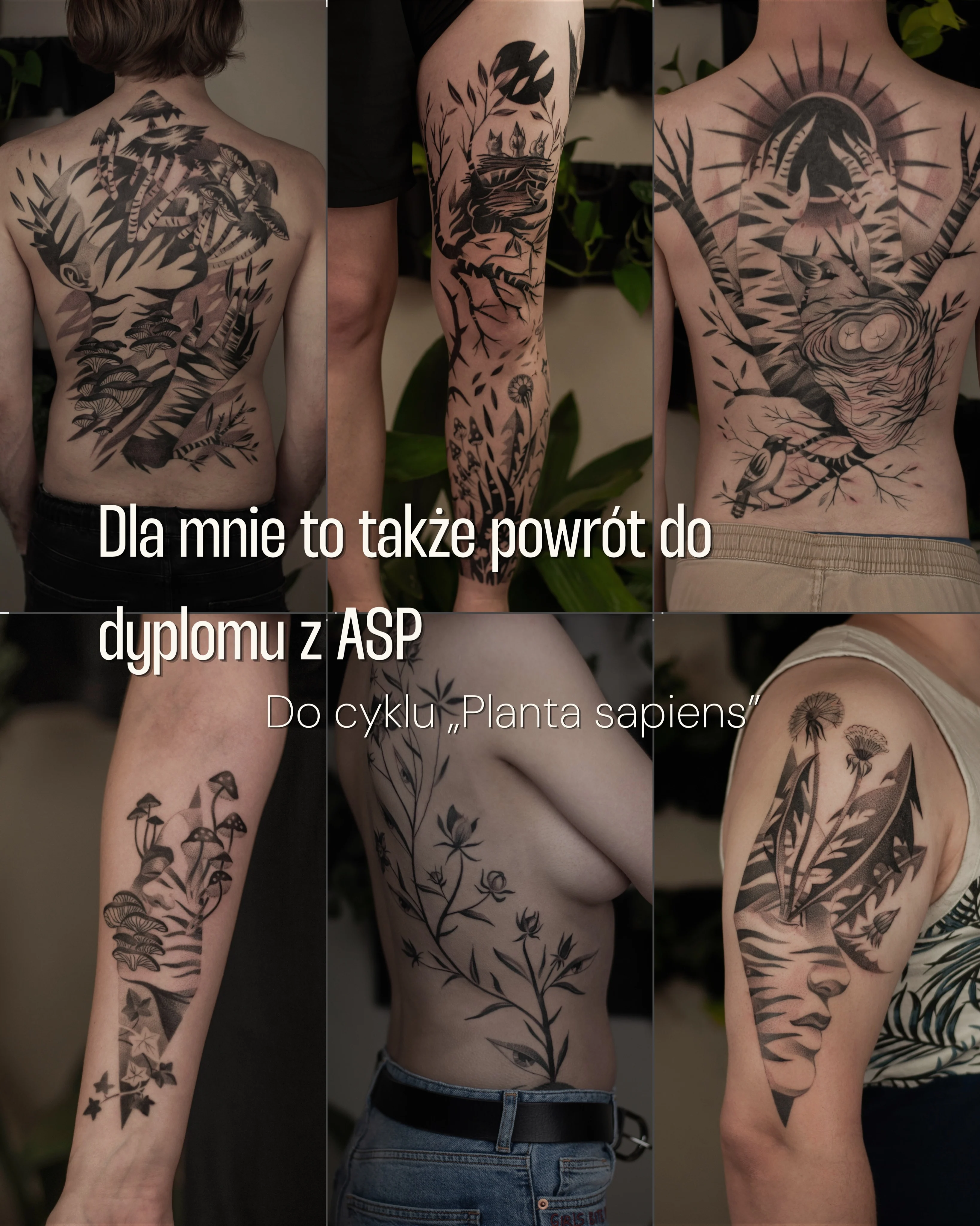 Tatuaż na dekolcie i ramionach przedstawiający rozlewisko z bobrami, trzcinami i wierzbowe gałązki tworzące ramę kompozycji., zdjęcie 7 z 9